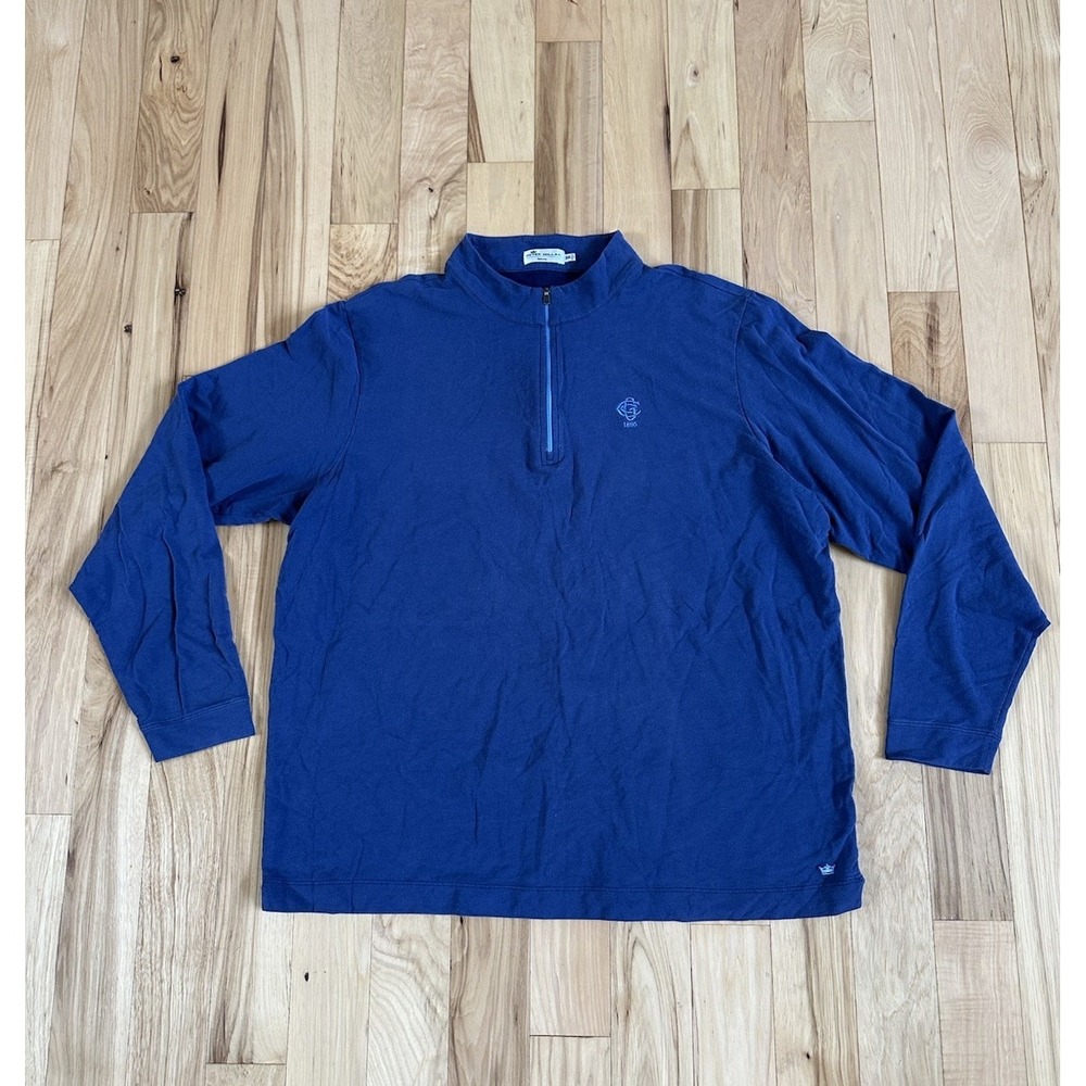 Peter Millar Seaside Pullover Size 2XL Mens Blue Performance 1/4 Zip Stretch